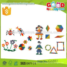 Descuentos promocionales gabe juguetes parquetry tabletas OEM madera piezas coloridas gabe juguetes